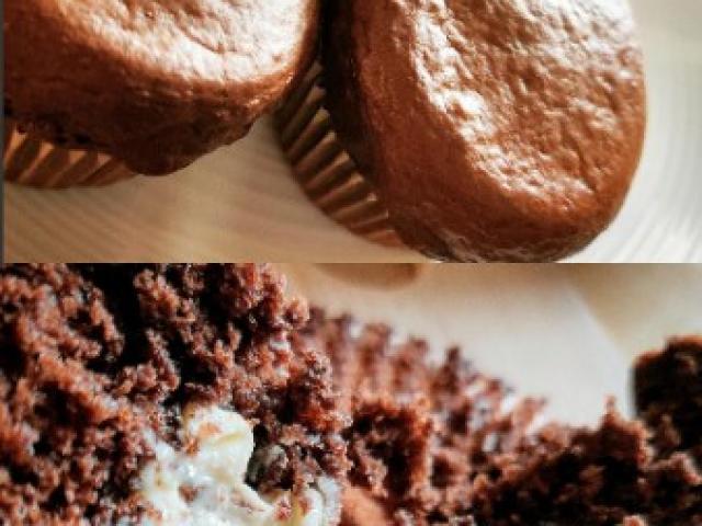 Muffins chocolat/coeur chocolat blanc (allégés en sucre et en matière grasse )